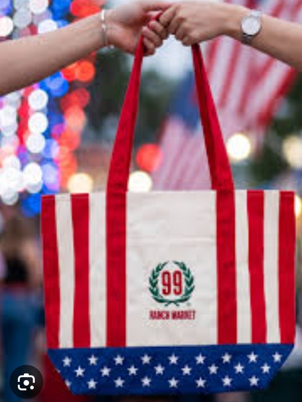 99 Ranch Market Large Stars & Stripes Tote